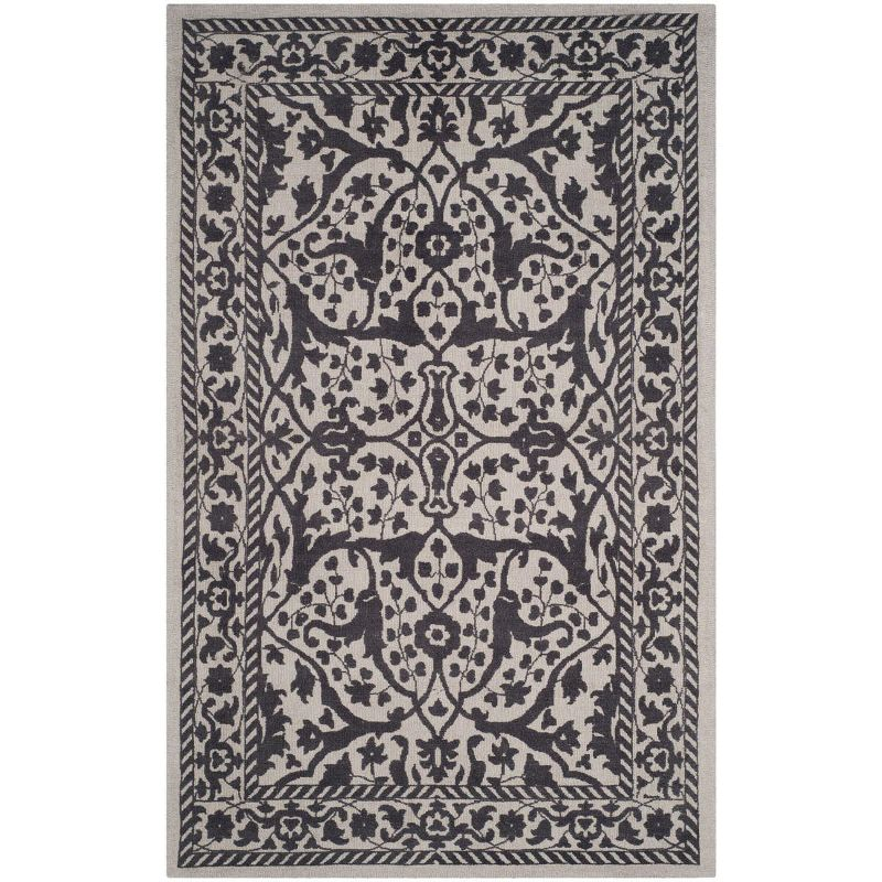 Restoration Vintage RVT102 Hand Tufted Indoor Area Rug - Silver/Grey - 4'x6' - Safavieh.
