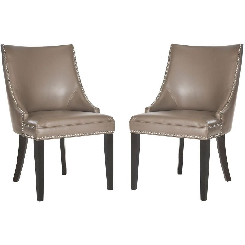 Afton 20H Side Chair Silver Nail Heads  (Set Of 2) - Clay - Safavieh