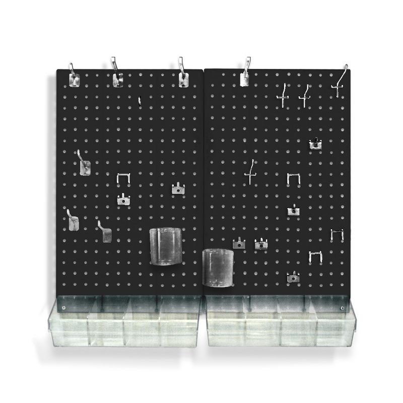 Azar Displays Black 70-Piece Pegboard Wall Organizer Kit