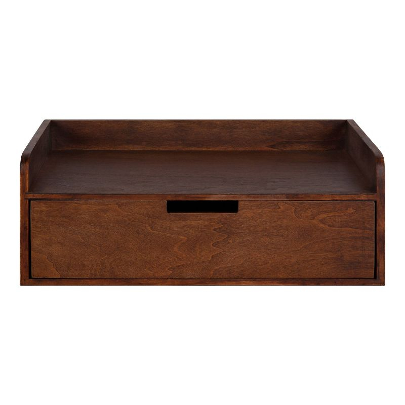 18" x 12" x 6.5" Kitt Floating Shelf Side Table Walnut Brown - Kate & Laurel All Things Decor
