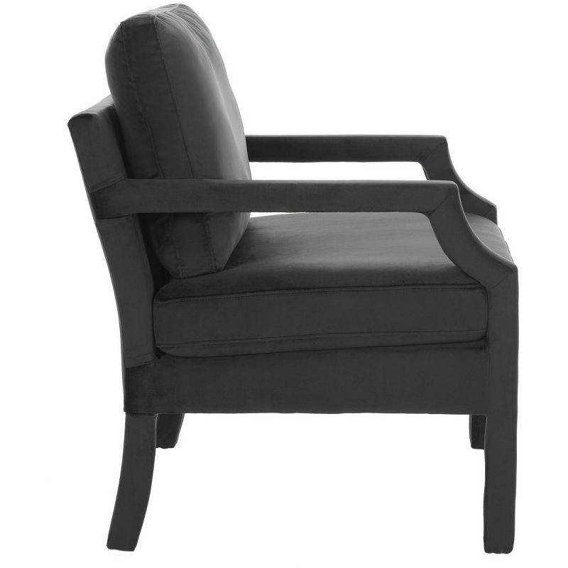 Genoa Upholstered Arm Chair - Black Velvet - Safavieh.