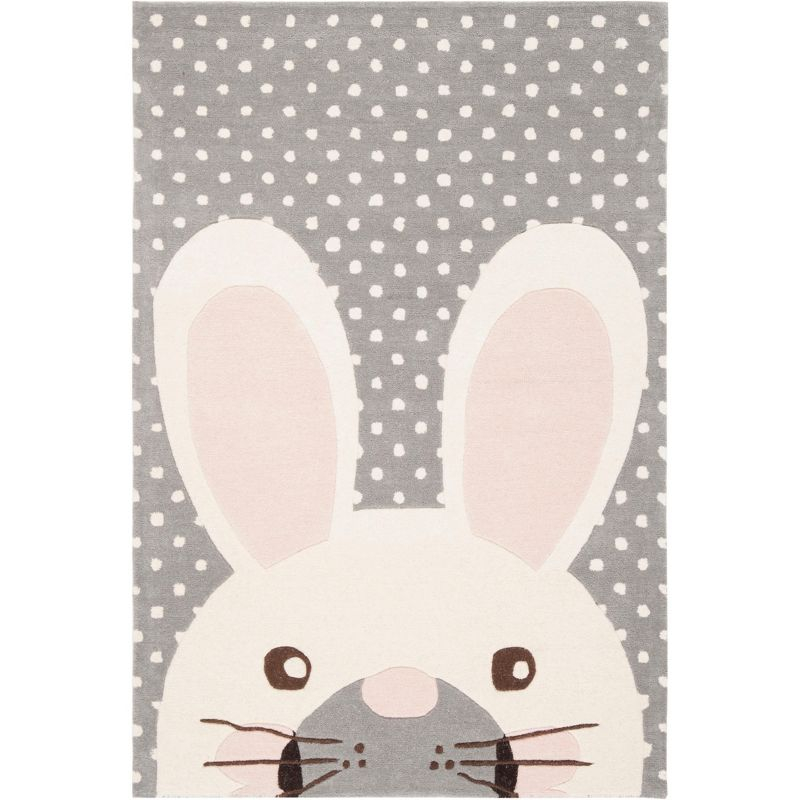 Safavieh Kids Rabbit SFK922 Hand Tufted Indoor Accent Rug - Grey/Ivory - 4'x6' - Safavieh