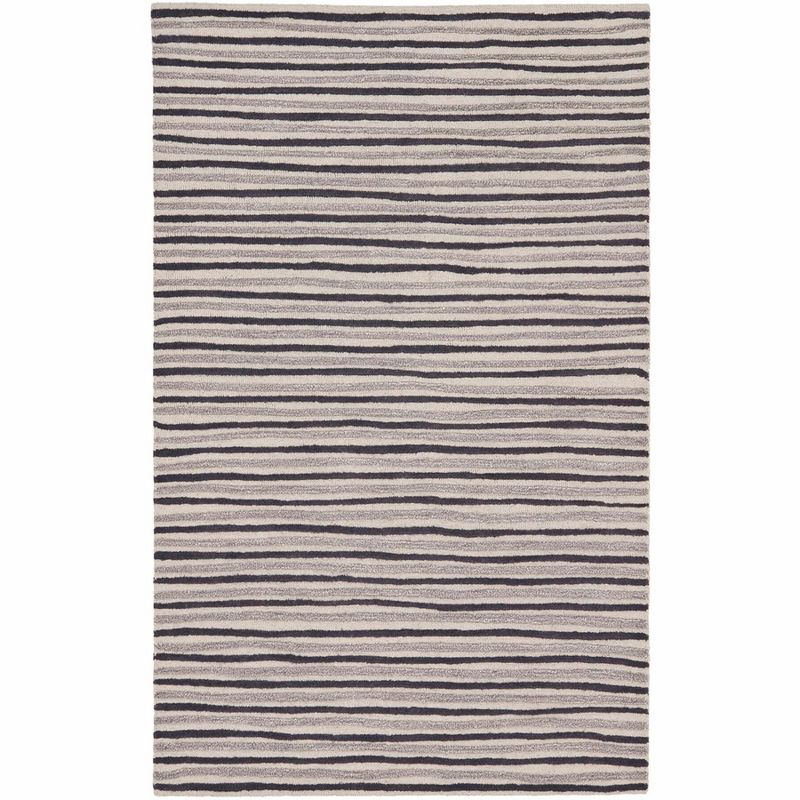 Martha Stewart Hand Drawn Stripe - MSR3619 - Indoor Hand Tufted Area Rugs - Wampum Purple - 4'x6'