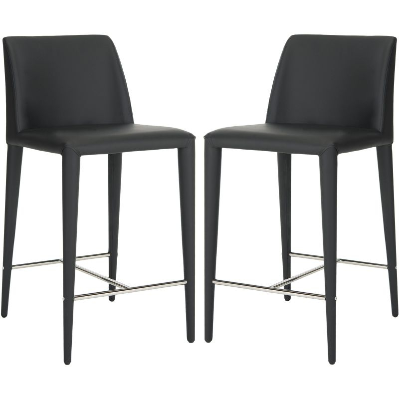 Garretson Counter Stool (Set of 2) - FOX2021 - Black - Safavieh Couture