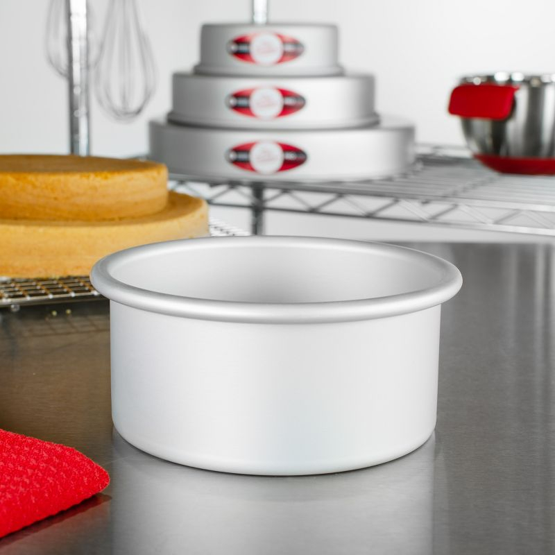 Fat Daddio's PRD-63 Anodized Aluminum Round Cake Pan, 6" x 3", Silver