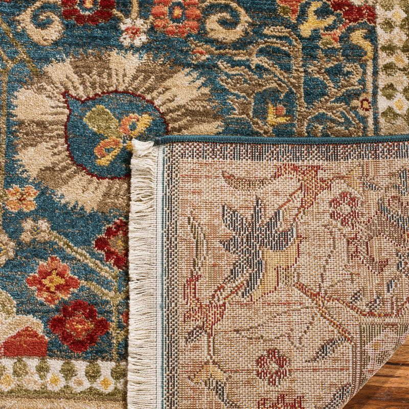 Kashan KSN303 Power Loomed Runner Rug - Blue/Tan - 2'6"x8' - Safavieh.