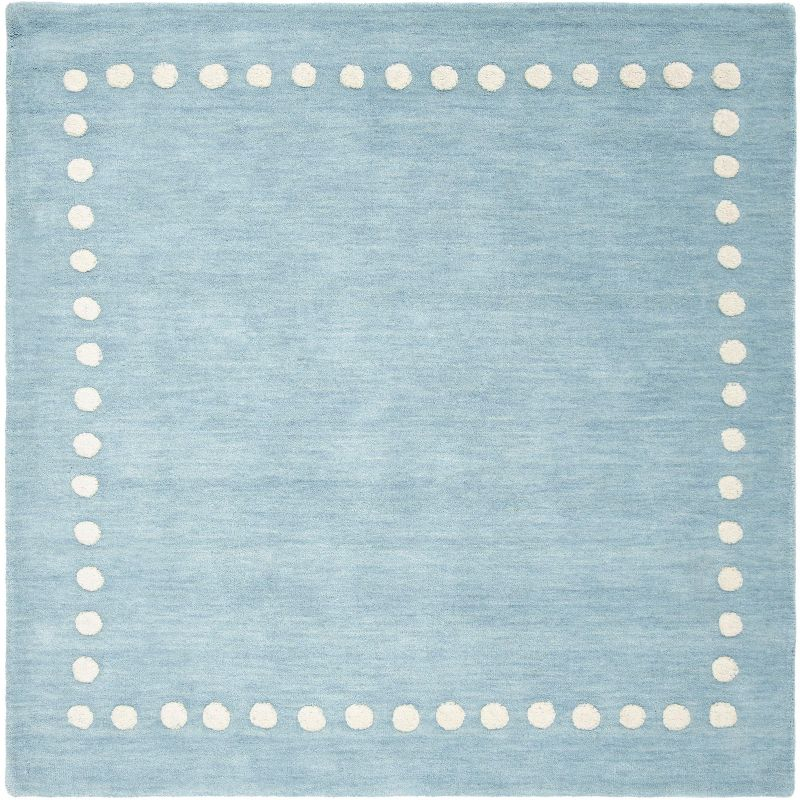 Safavieh Kids SFK802 Hand Loomed Indoor Area Rug - Blue/Ivory - 5'x5' - Safavieh
