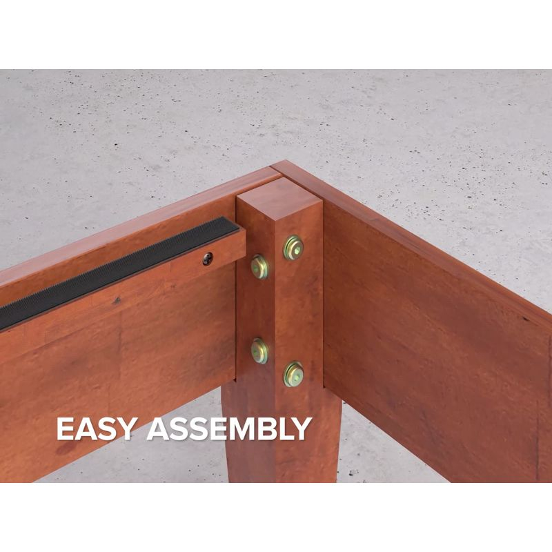 Full Marissa 12" Deluxe Wood Platform Bed Frame Brown - Zinus: Solid, No Box Spring Needed, Easy Setup