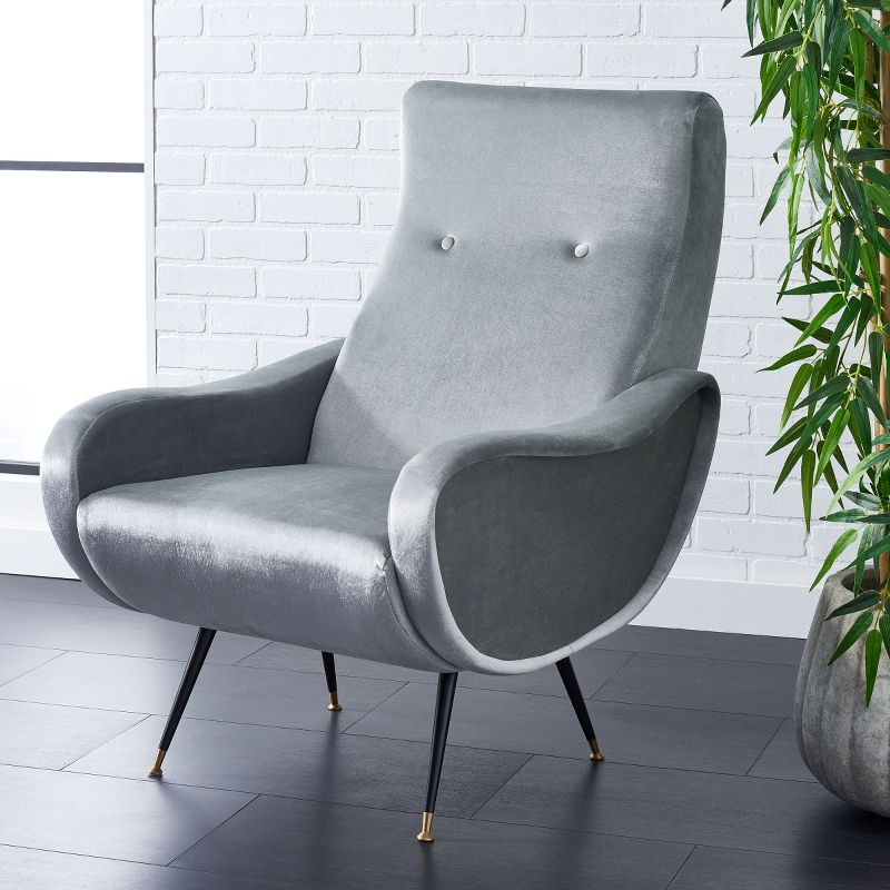 Elicia Accent Chair - FOX6260 - Light Grey - Safavieh