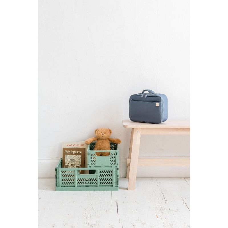 3 Sprouts Rectangular Recycled Plastic Foldable Crate (Large Size) - Green