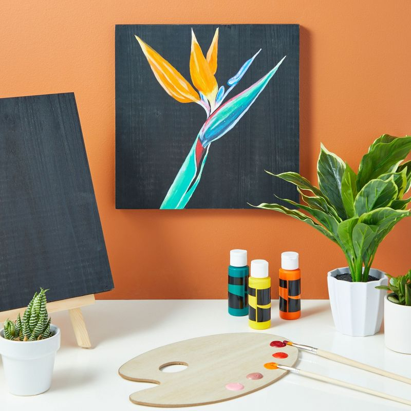 Bright Creations 3 Pack Unfinished Wood Plaque for Crafts with Hardware Included for DIY Signs, Paintings, Black, 12x12 In