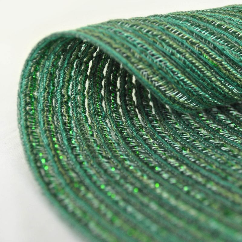 DII Metallic Woven Round Placemat, Green, 15" Diameter