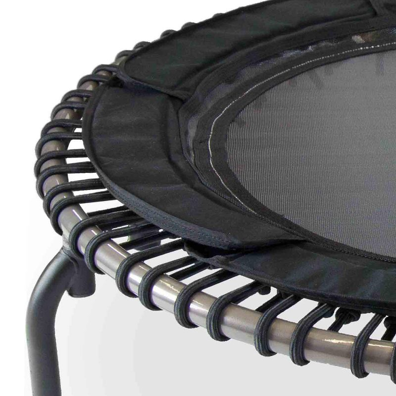 JumpSport 370 PRO Indoor Lightweight Heavy Duty 39-Inch Heavy Duty Fitness Trampoline with Handle Bar Accessory and Adjustable Tension Bungees, Black