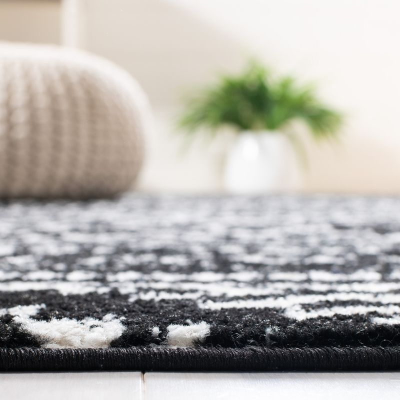 Tulum TUL272 Power Loomed Area Rug - Black/Ivory - 5'x5' - Safavieh.