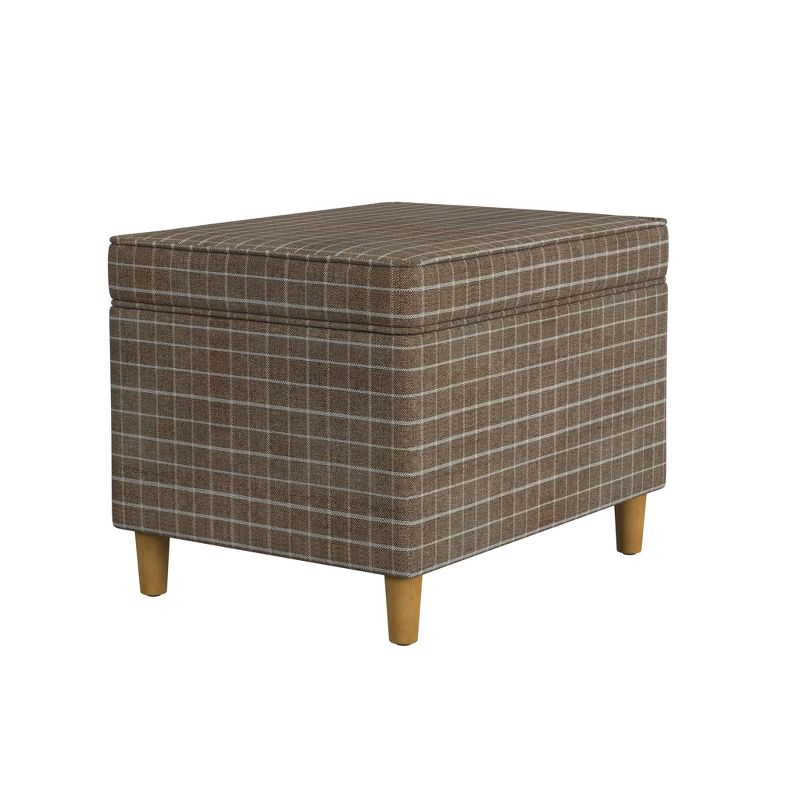 HomePop 24" Dinah Storage Ottoman Sage: Upholstered Footstool, Traditional Rectangle Shape, Spot Clean