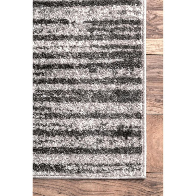 Nuloom Elsa Striped 3x5 Accent Indoor Area Rug for Living Room Bedroom Dining Room Entryway Kitchen, Grey/Ivory