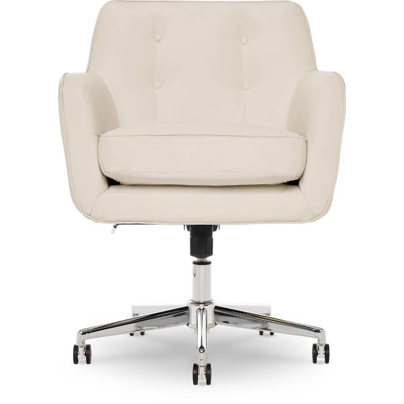 Style Ashland Home Office Chair Sweet Cream - Serta: Mid-Century, Tufted, Adjustable