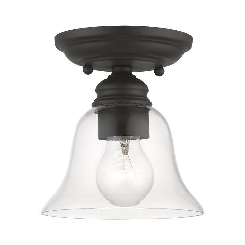 Livex Lighting Moreland 1 - Light Semi-Flush Mount in  Black