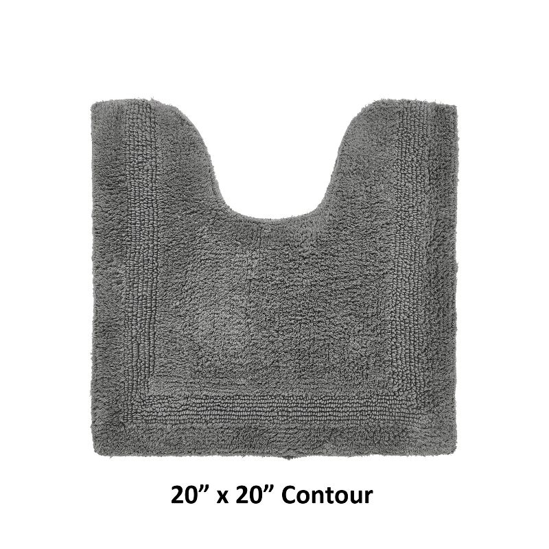 Better Trends Lux 100% Cotton Tufted Solid Reversible Bath Rug 20" x 20" Contour - Gray