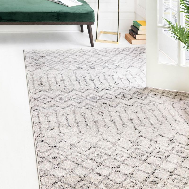 Unique Loom 4' 0 x 6' 0 Eco Trellis Ivory Area Rug