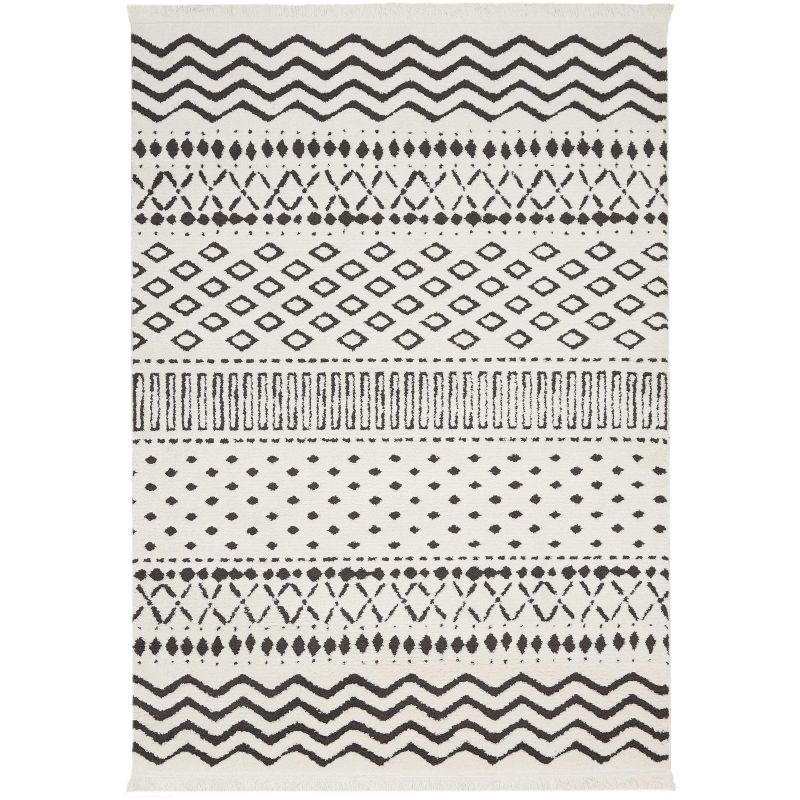 Nourison Dws05 Kamala DS501 White/Black Area Rug - 3'11 x 5'11