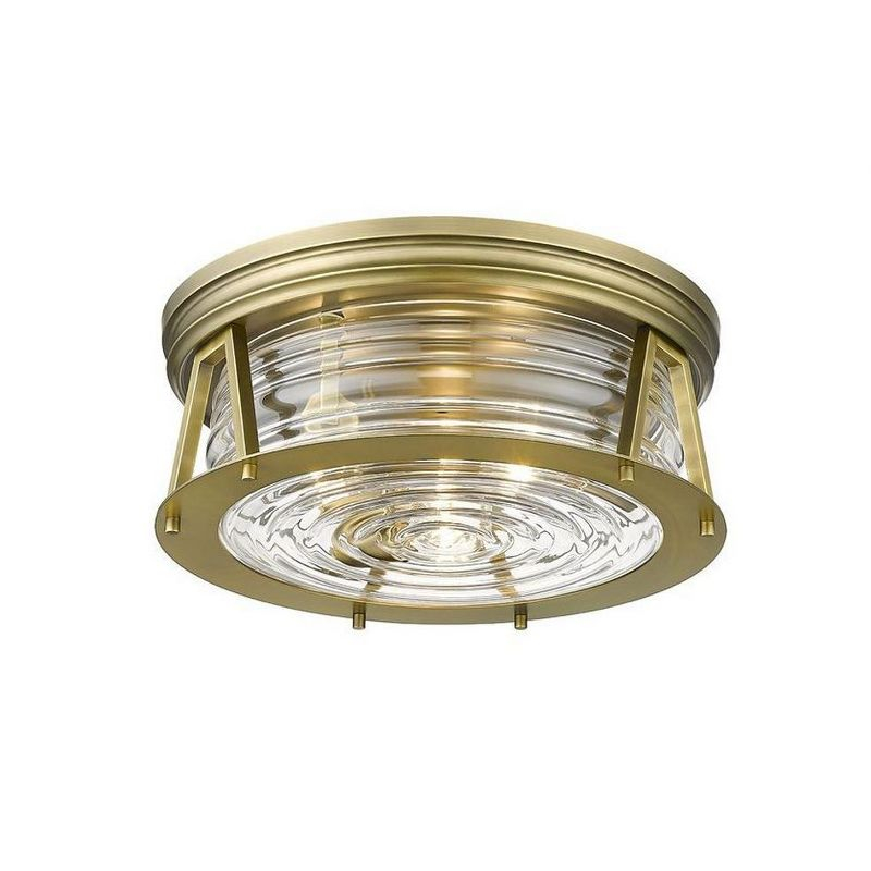 Z-Lite Cape Harbor 3 - Light Flush Mount in  Rubbed Brass