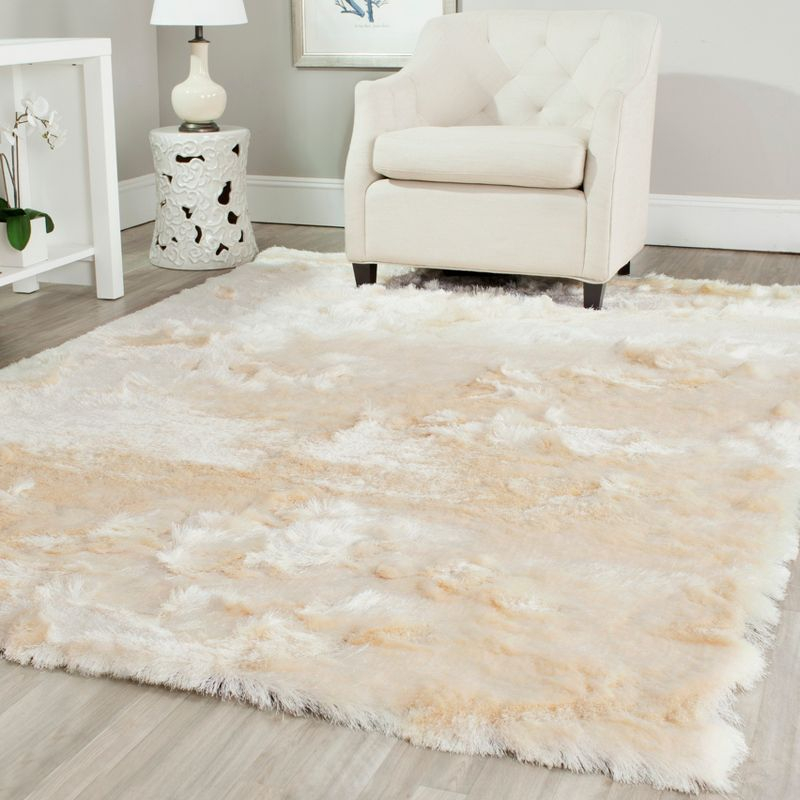Paris Shag SG511 Hand Tufted Indoor Area Rug - Ivory - 8'x10' - Safavieh