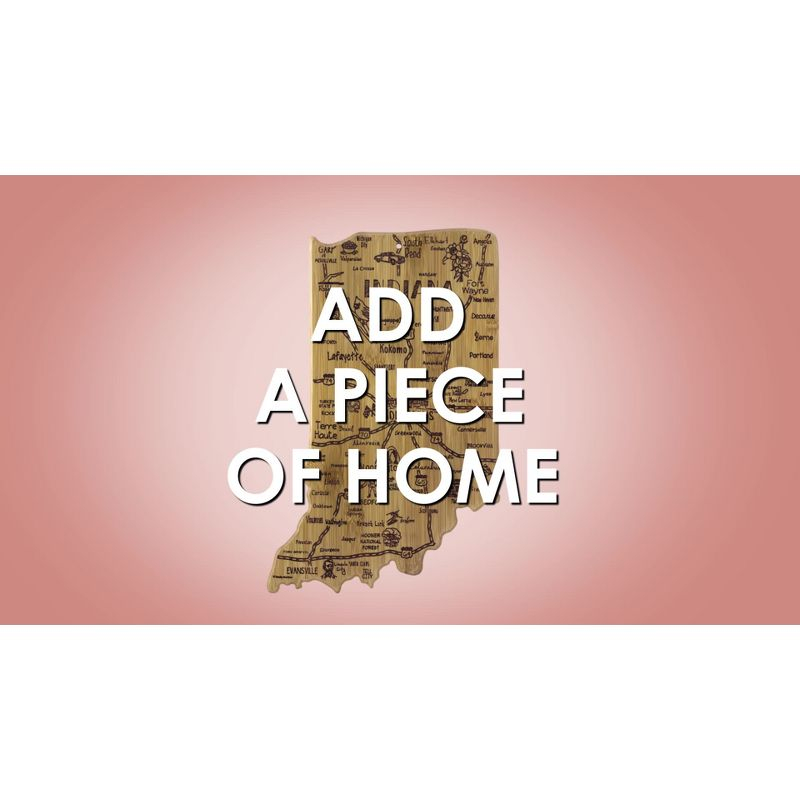 Totally Bamboo Destination Illinois Serving and Cutting Board: State Design, Lightweight Bamboo, 16.5" x 9.25"