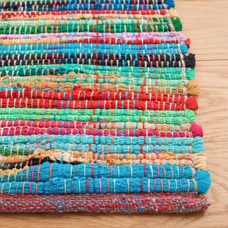 Rag Rug RAR240 Hand Woven Indoor Area Rug - Green/Multi - 5'x8' - Safavieh.