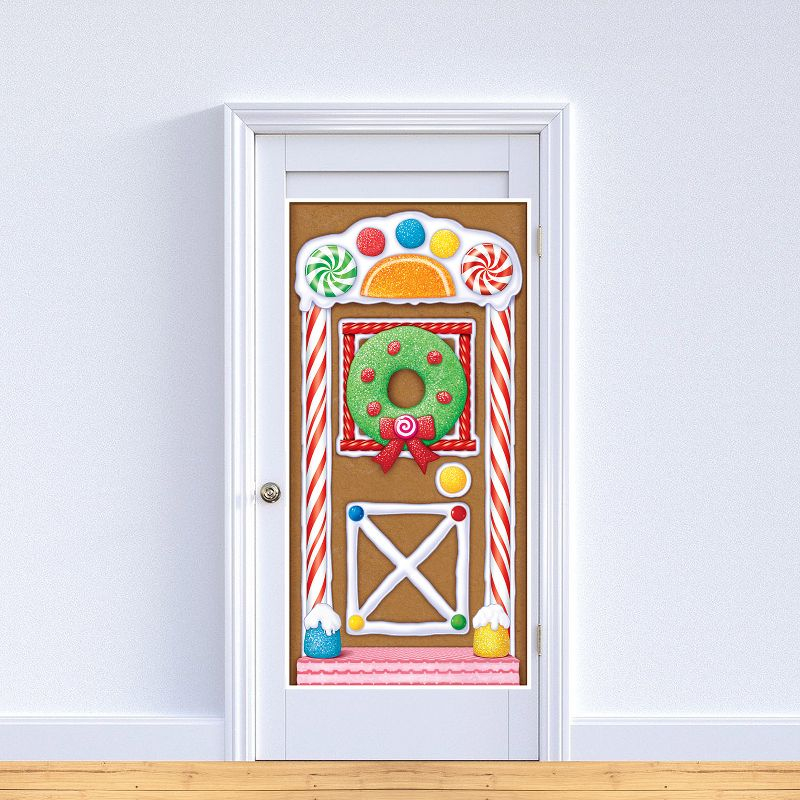 Beistle Gingerbread House Door Cover, 5' x 30", (2/Pkg) Multicolored