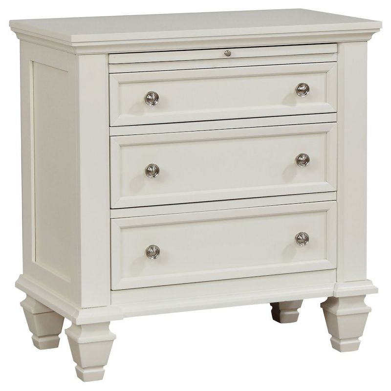 Coaster,Sandy Beach 3-drawer Nightstand Cream White