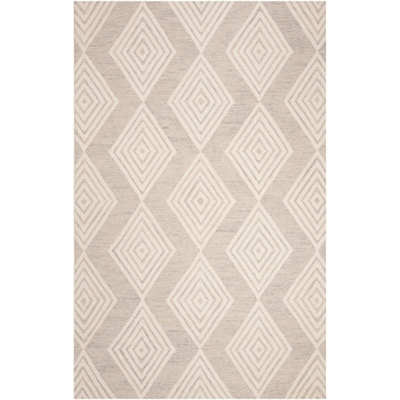 Blossom BLM111 Hand Tufted Area Rug - Silver/Ivory - 5'x8' - Safavieh.