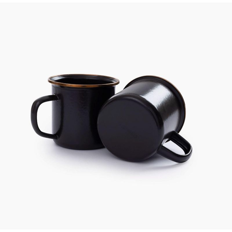 Barebones Enamelware Dining Collection - Charcoal, Enamel Cup Set