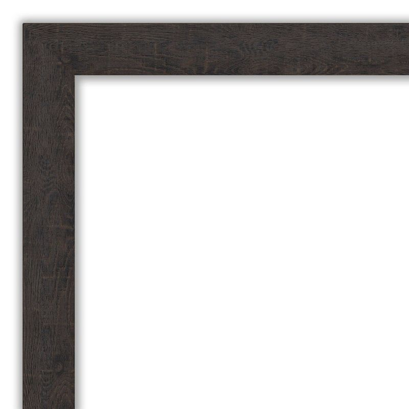Amanti Art 31"x25" Rustic Plank Espresso Framed Bathroom Vanity Wall Mirror : Beveled, Polystyrene Frame, Wall Mounted