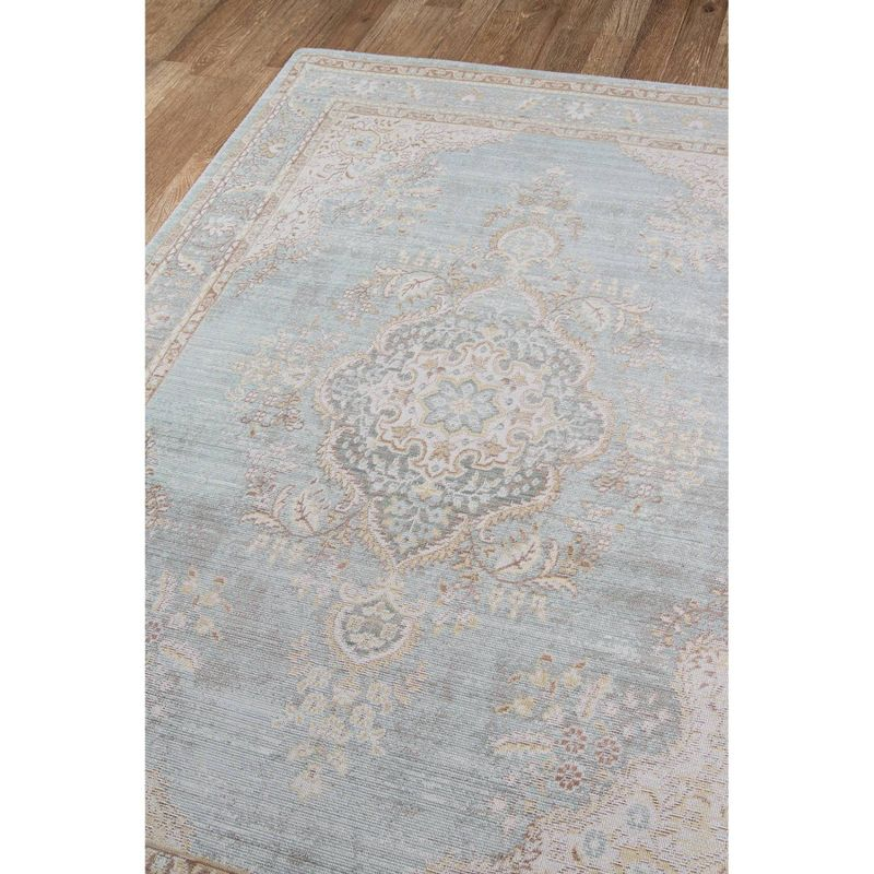 Momeni 5'3"x7'3" Isabella Kimora Machine Loomed Area Rug Blue: Classic Medallion Pattern, Low Pile, Indoor Use