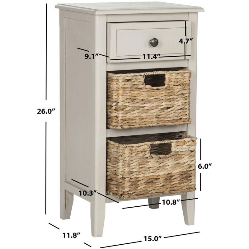 Everly Drawer Side Table - AMH5743D - Vintage Grey - Safavieh Couture