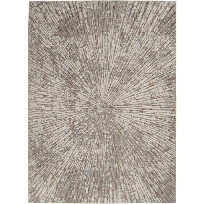Nourison Glow 5'3" x 7'3" Grey Mocha Glam Indoor Rug