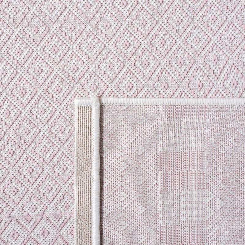 Courtyard CY8235 Power Loomed Indoor and Outdoor Accent Rug - Ivory/Soft Pink - 2'x3'7" - Safavieh