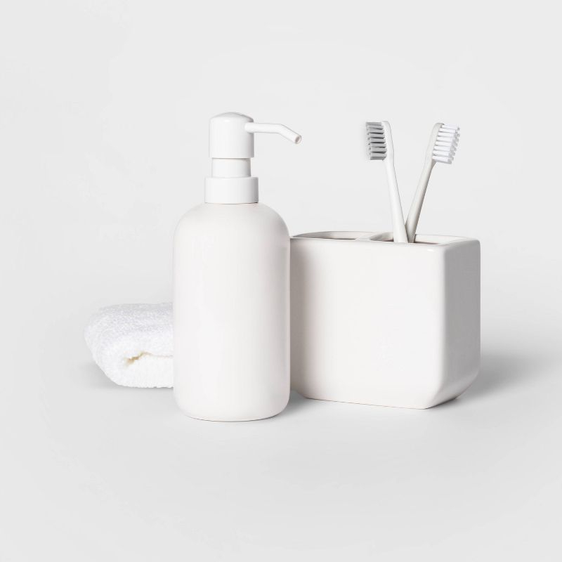 Soap Pump White - Room Essentials™: Ceramic Hand Wash Dispenser, Refillable 13oz Pump Bottle for Bathroom