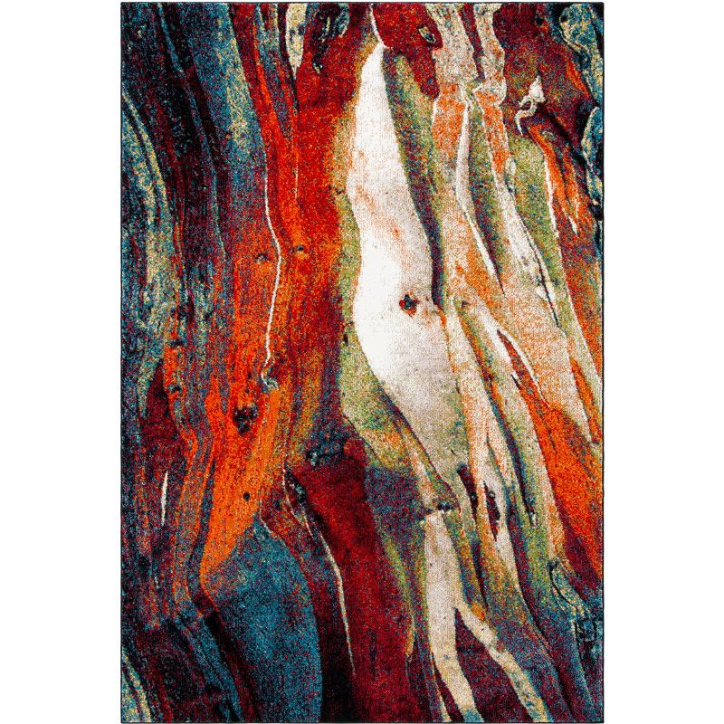 Glacier GLA126 Power Loomed Area Rug - Red/Green - 5'3"x7'6" - Safavieh.