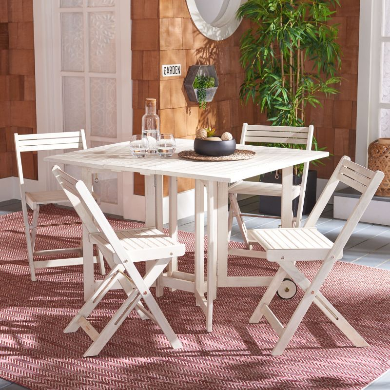 Arvin Table And 4 Chairs - Outdoor - PAT7001 - White - Safavieh