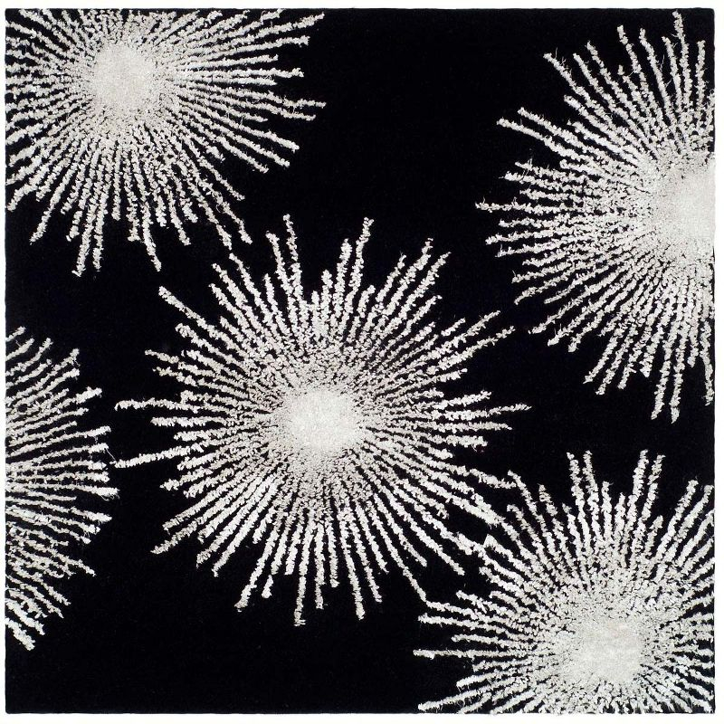 Soho SOH712 Hand Tufted Indoor Area Rug - Black/White - 6'x6' - Safavieh.