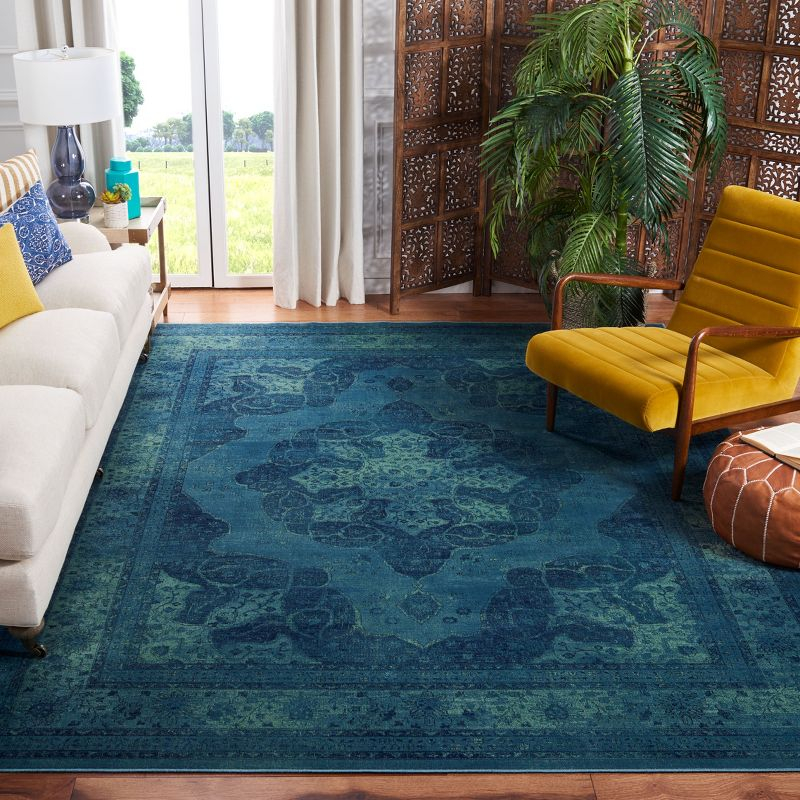 Vintage VTG158 Power Loomed Area Rug - Blue/Multi - 6'7"x9'2" - Safavieh.
