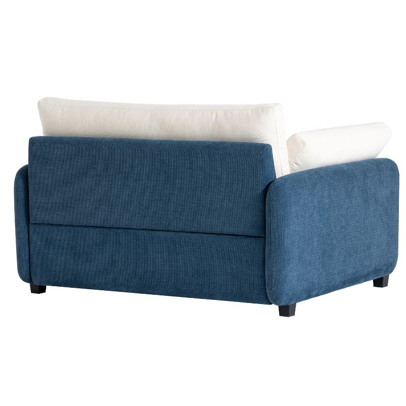 GDFStudio Lilith 50" Oversized Chenille Bold Color-Blocking Armchair, Single Sofa Chair, Blue
