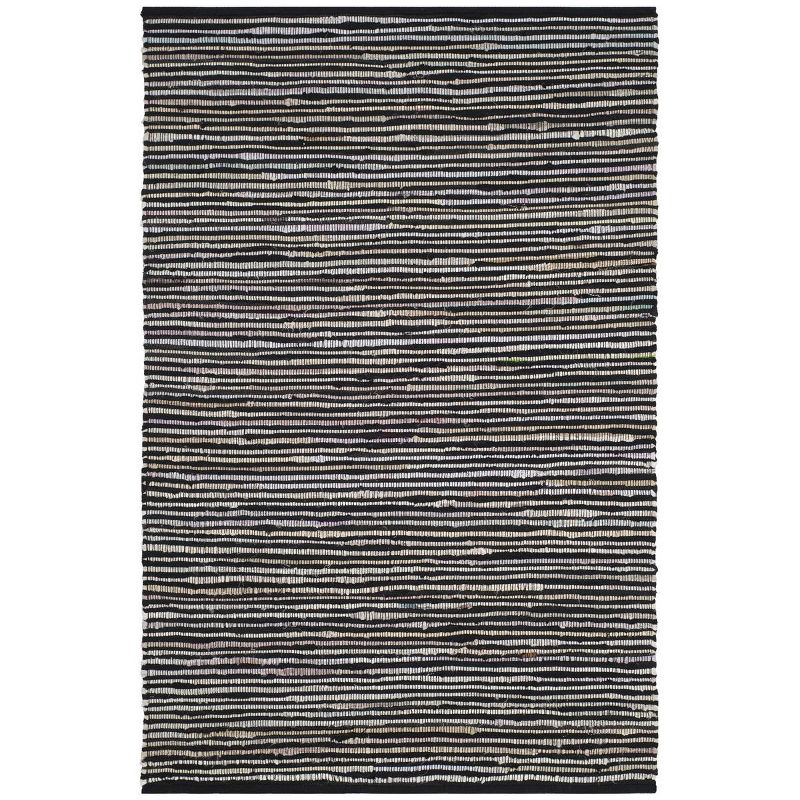 Rag Rug RAR130 Hand Woven Indoor Area Rug - Black/Multi - 4'x6' - Safavieh.