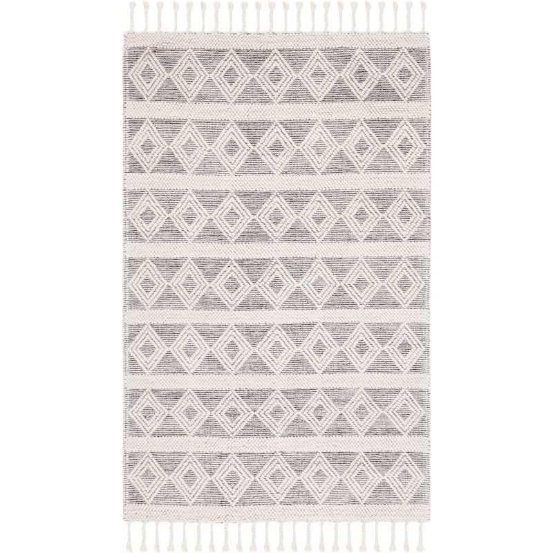 Natura NAT307 Power Loomed Area Rug - Ivory/Black - 4'x6' - Safavieh.