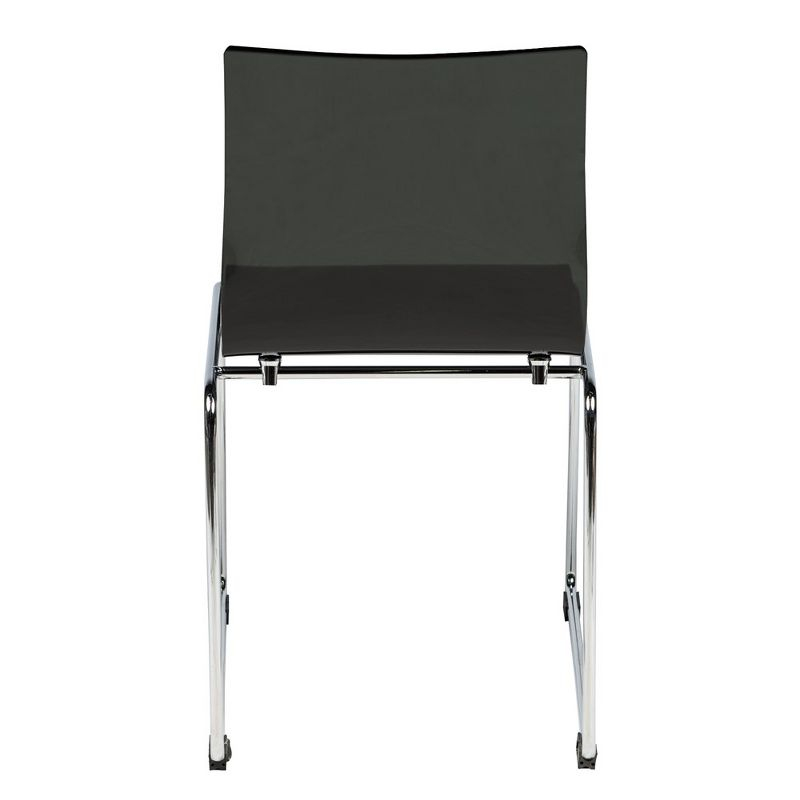 LeisureMod Lima Modern Acrylic Chair in Transparent Black