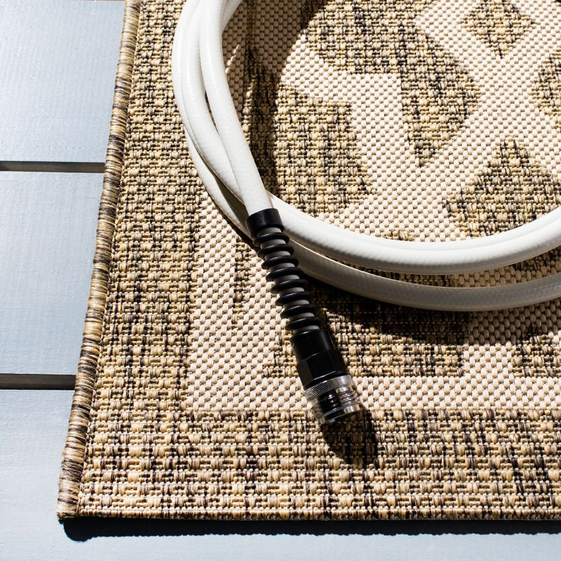 Courtyard CY6071 Power Loomed Indoor and Outdoor Area Rug - Mocha/Beige - 6'7"x9'6" - Safavieh