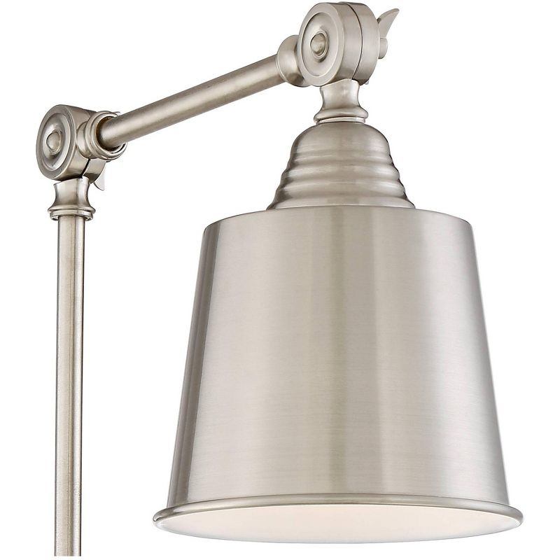 360 Lighting Mendes Modern Wall Lamps Set of 2 Brushed Nickel Plug-in 4 1/4" Light Fixture Up Down Adjustable for Bedroom Reading Living Room Hallway