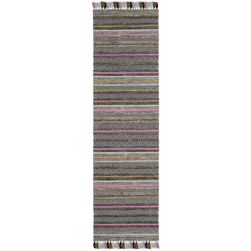 Montauk MTK901 Hand Woven Indoor Runner Rug - Black/Multi - 2'3"x8' - Safavieh.